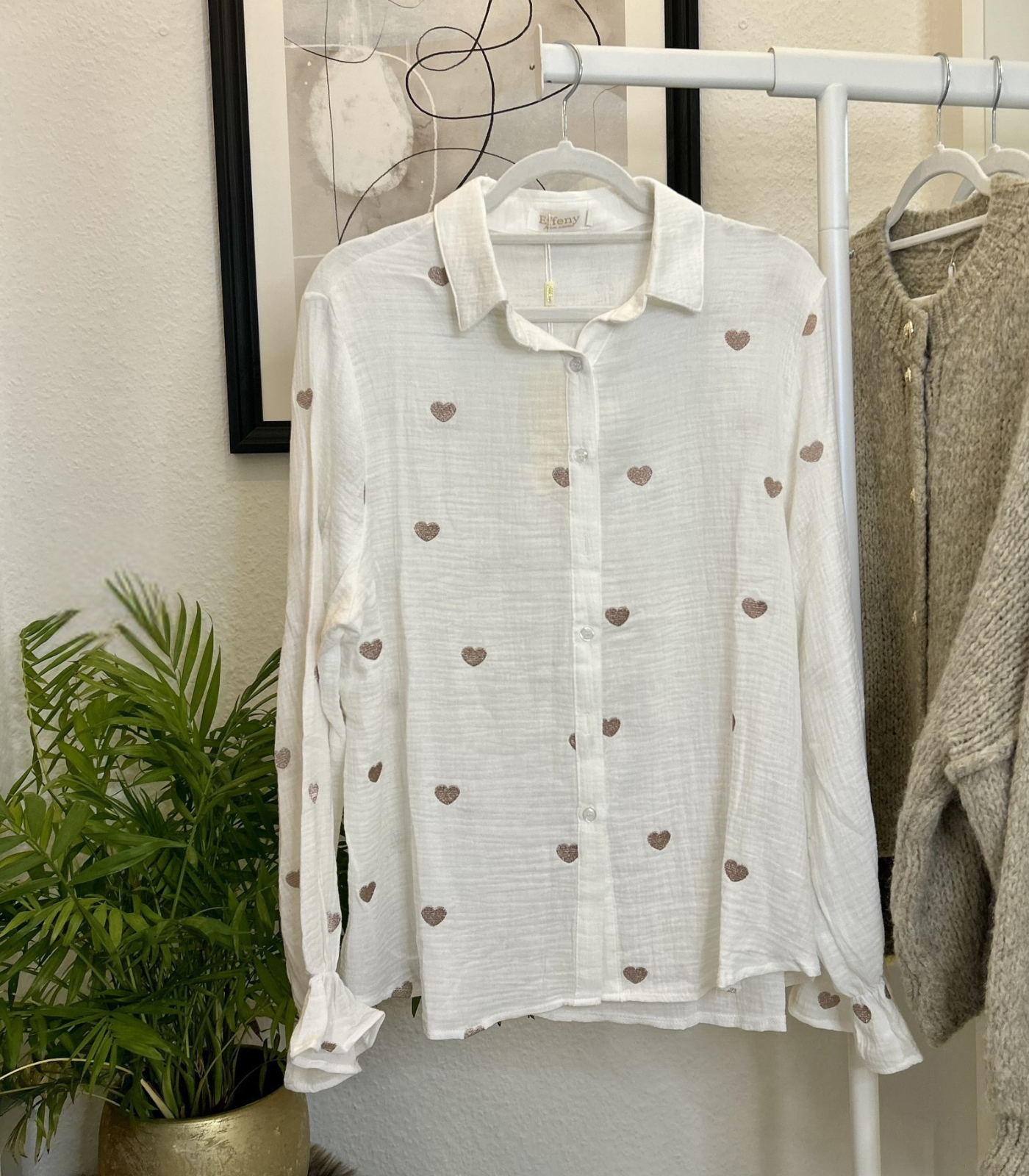 Musselin Bluse Herzchen