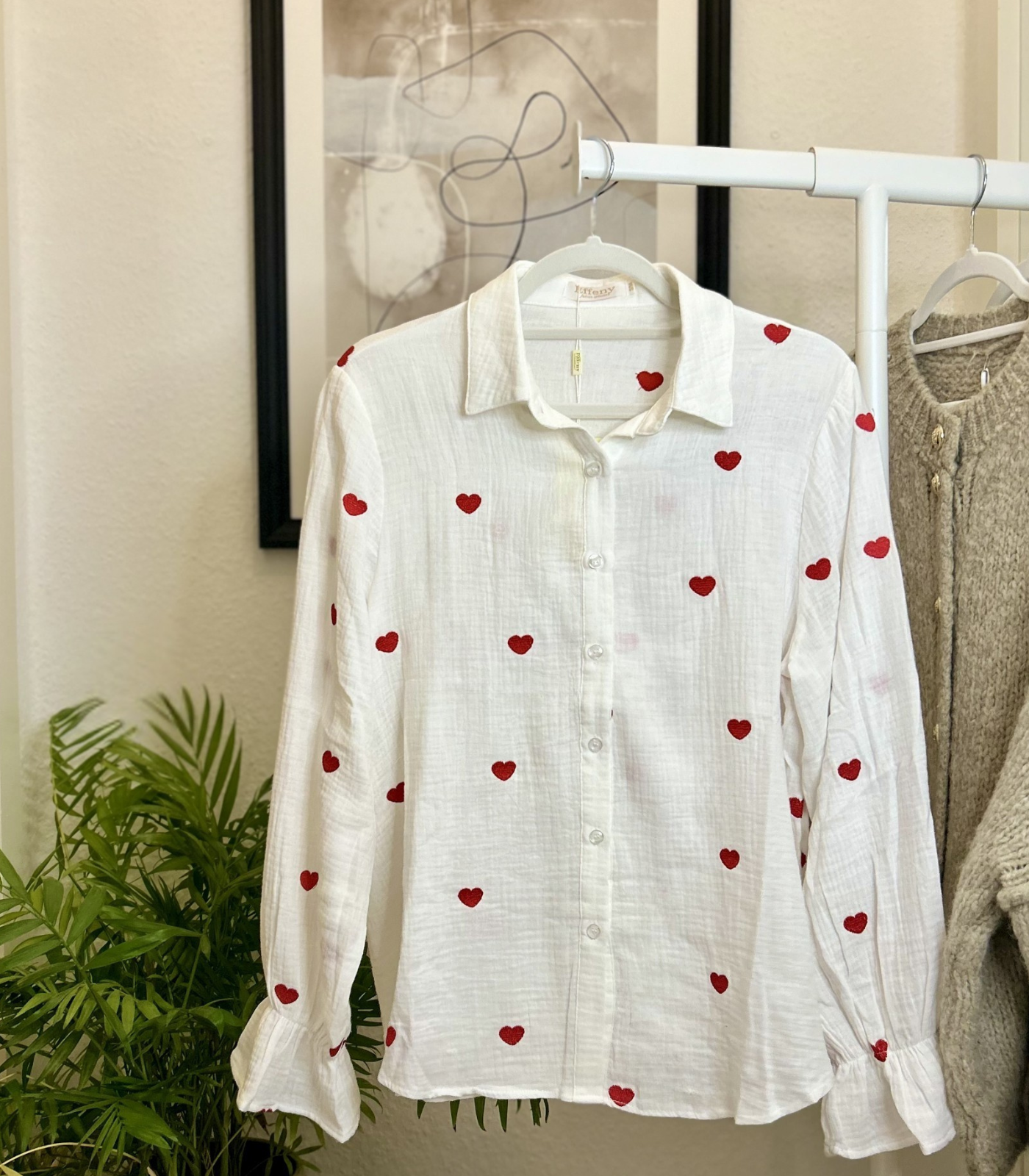Musselin Bluse Herzchen
