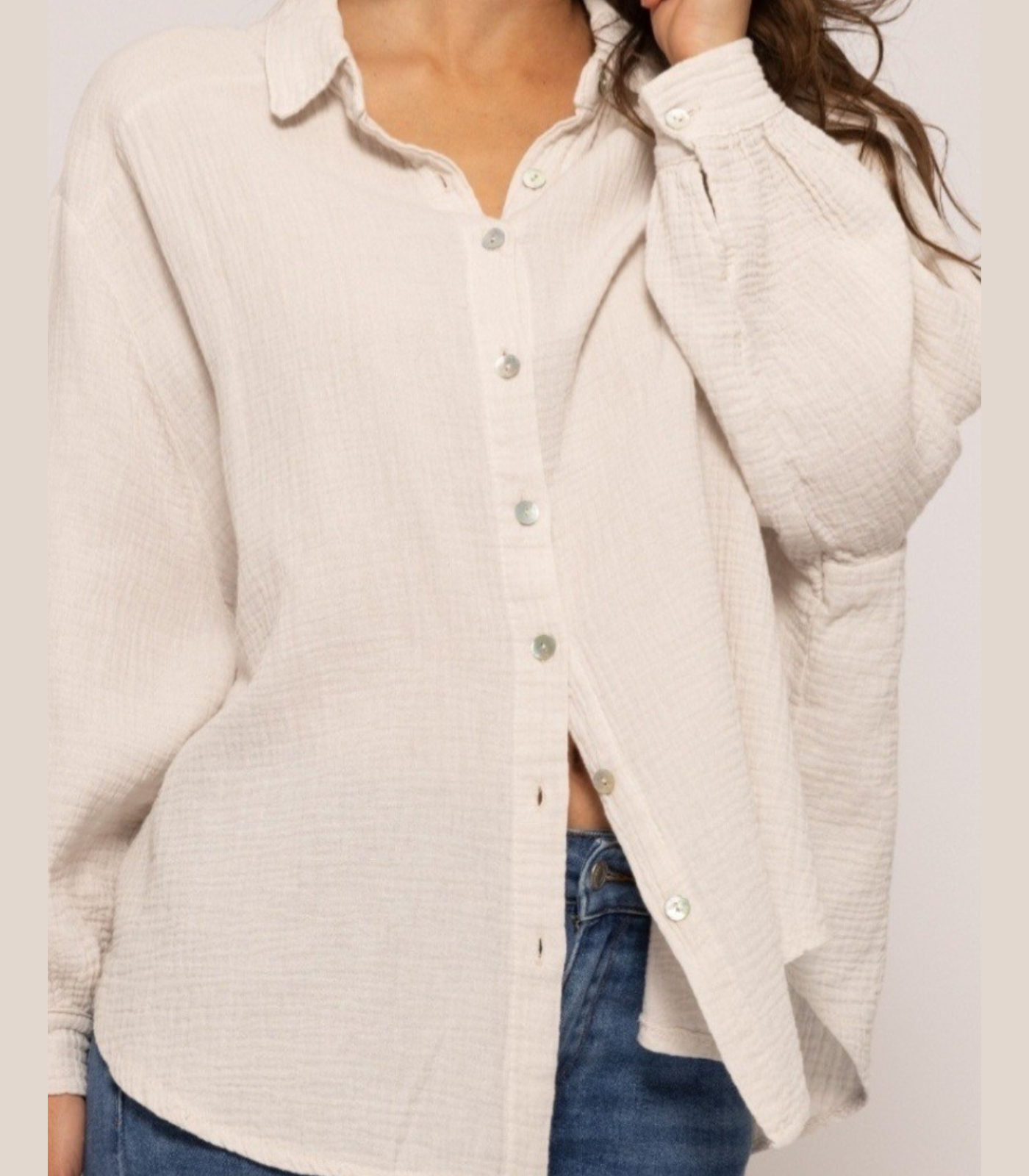 Musselin Bluse Oversize