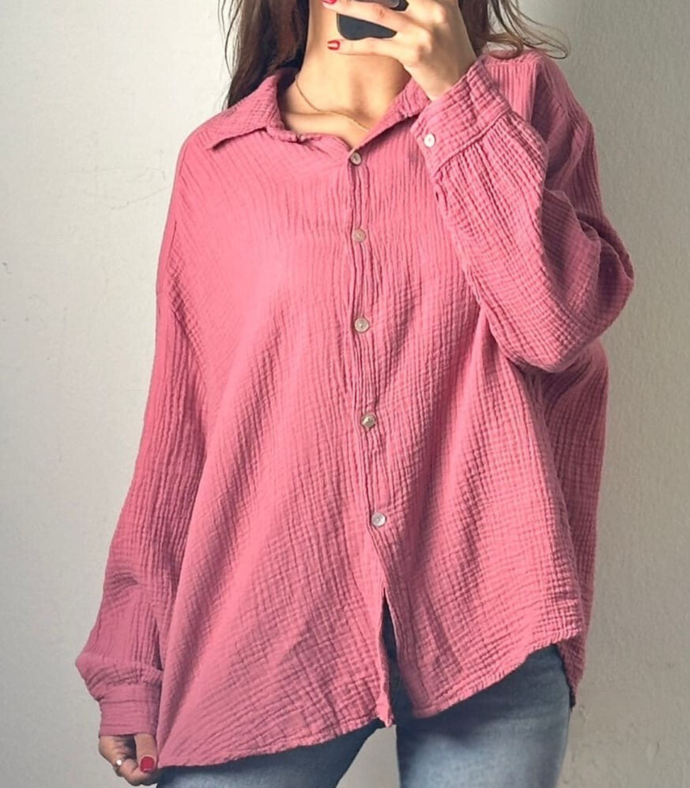 Musselin Bluse Oversize