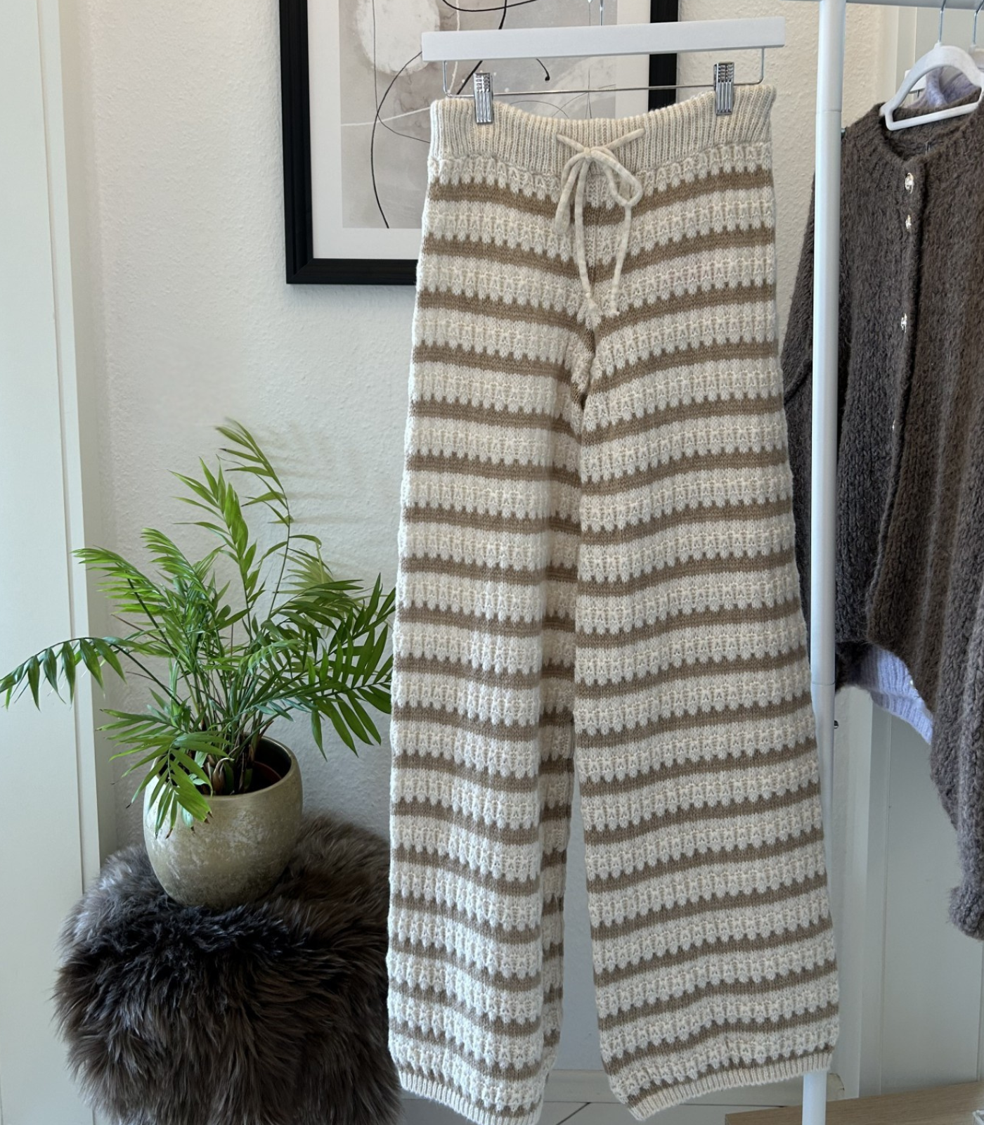 Strickhose gestreift mit Bündchen