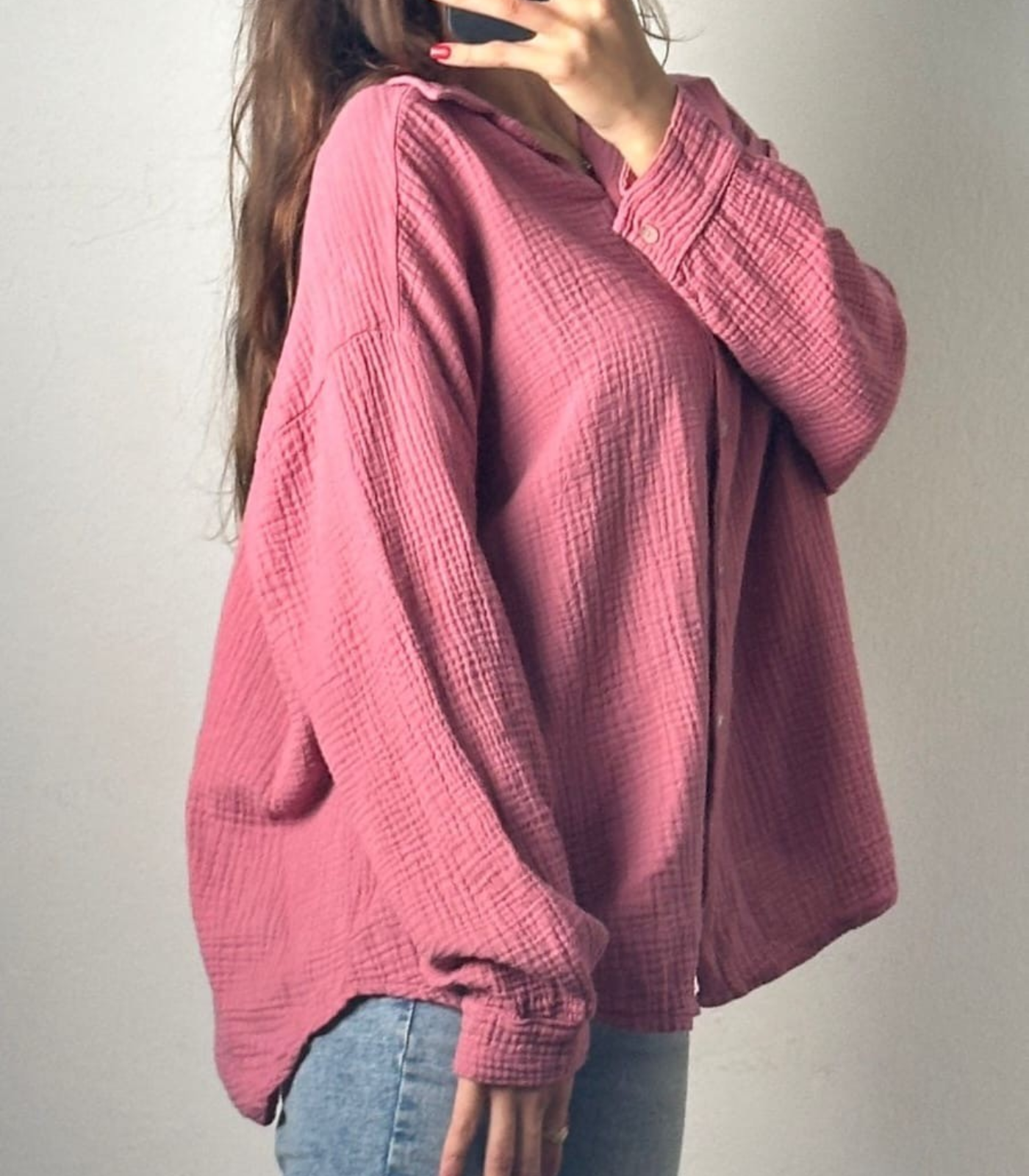 Musselin Bluse Oversize