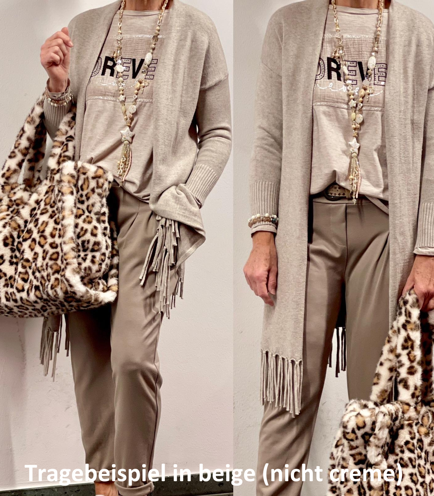 Strickmantel mit Fransen