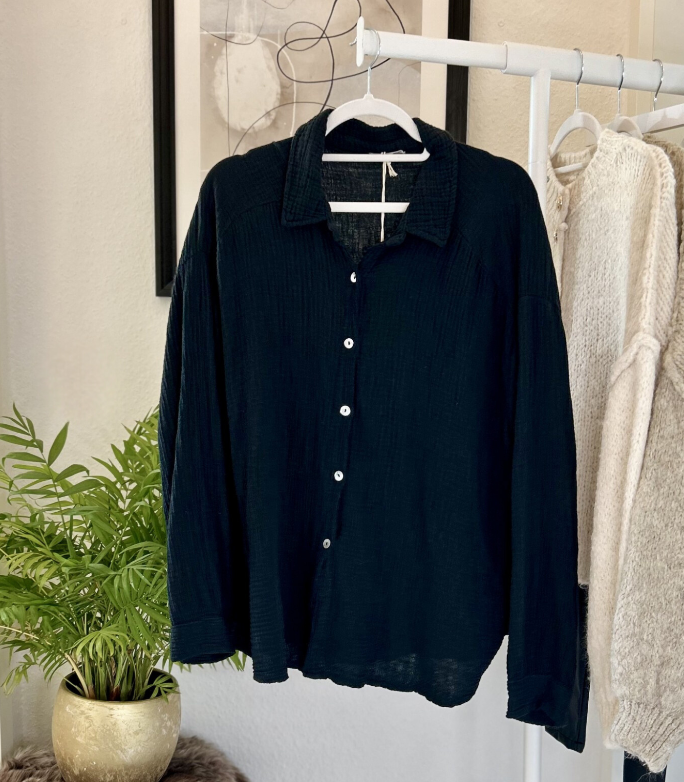 Musselin Bluse Oversize