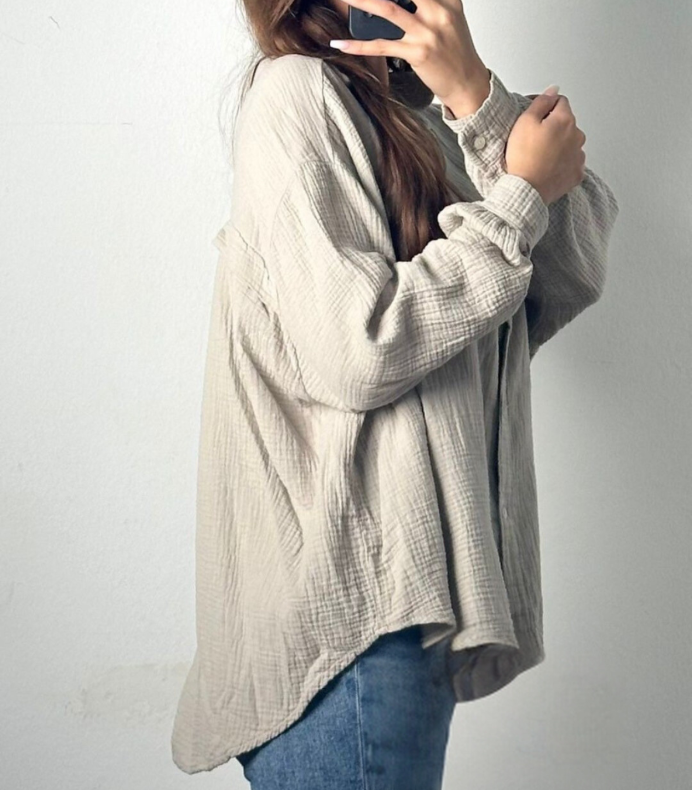 Musselin Bluse Oversize
