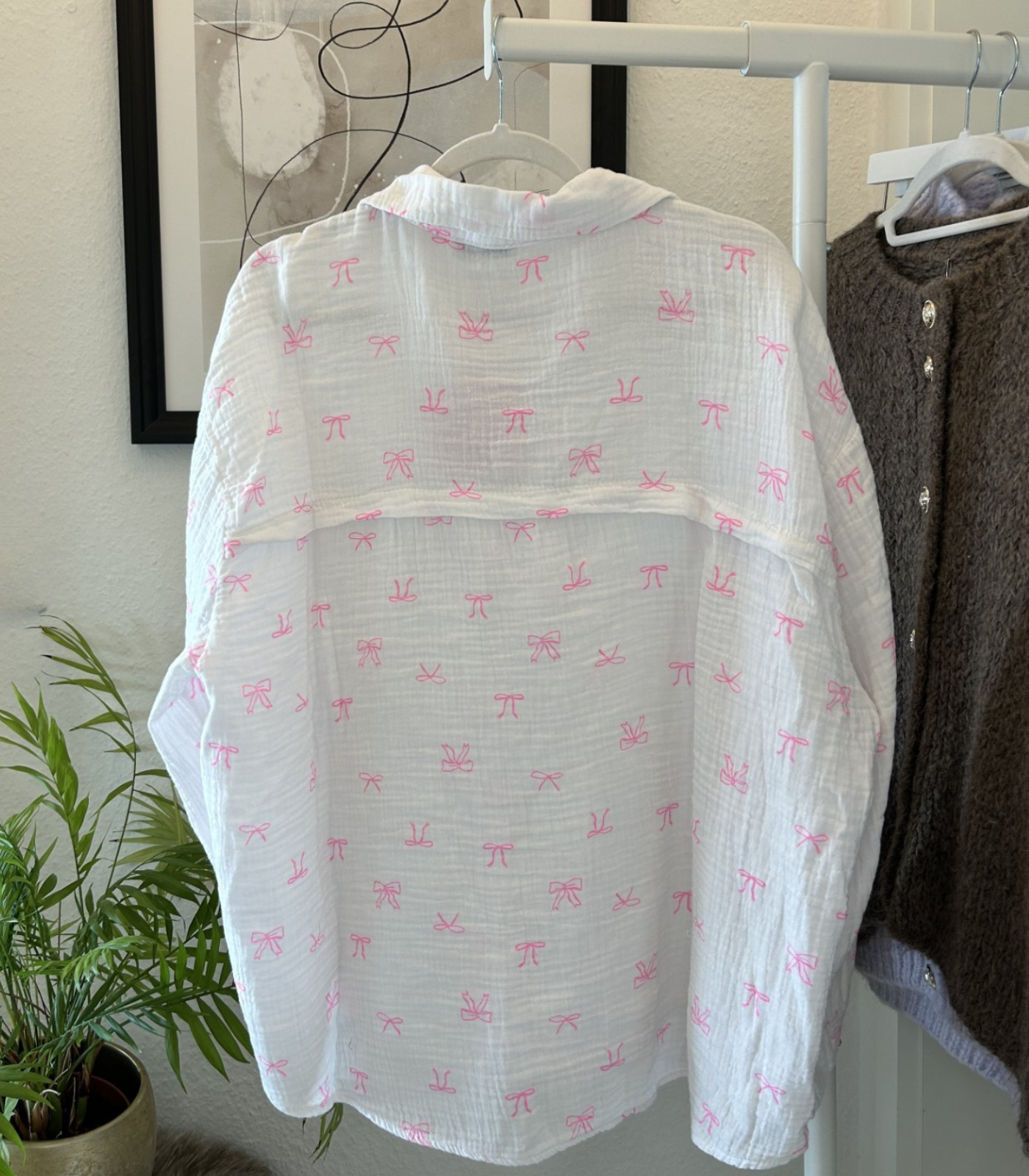 Musselin Bluse Schleifen