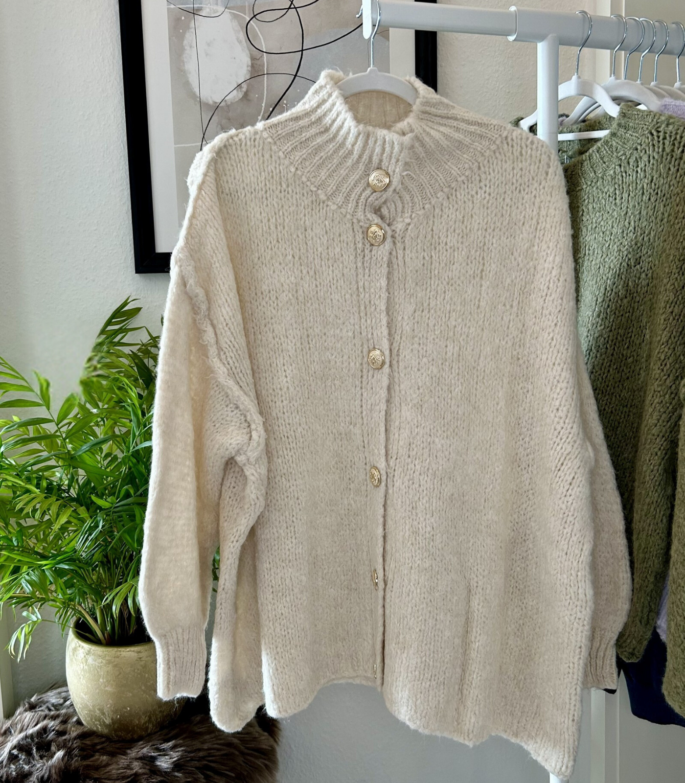Langer Bouclé-Cardigan Oversize