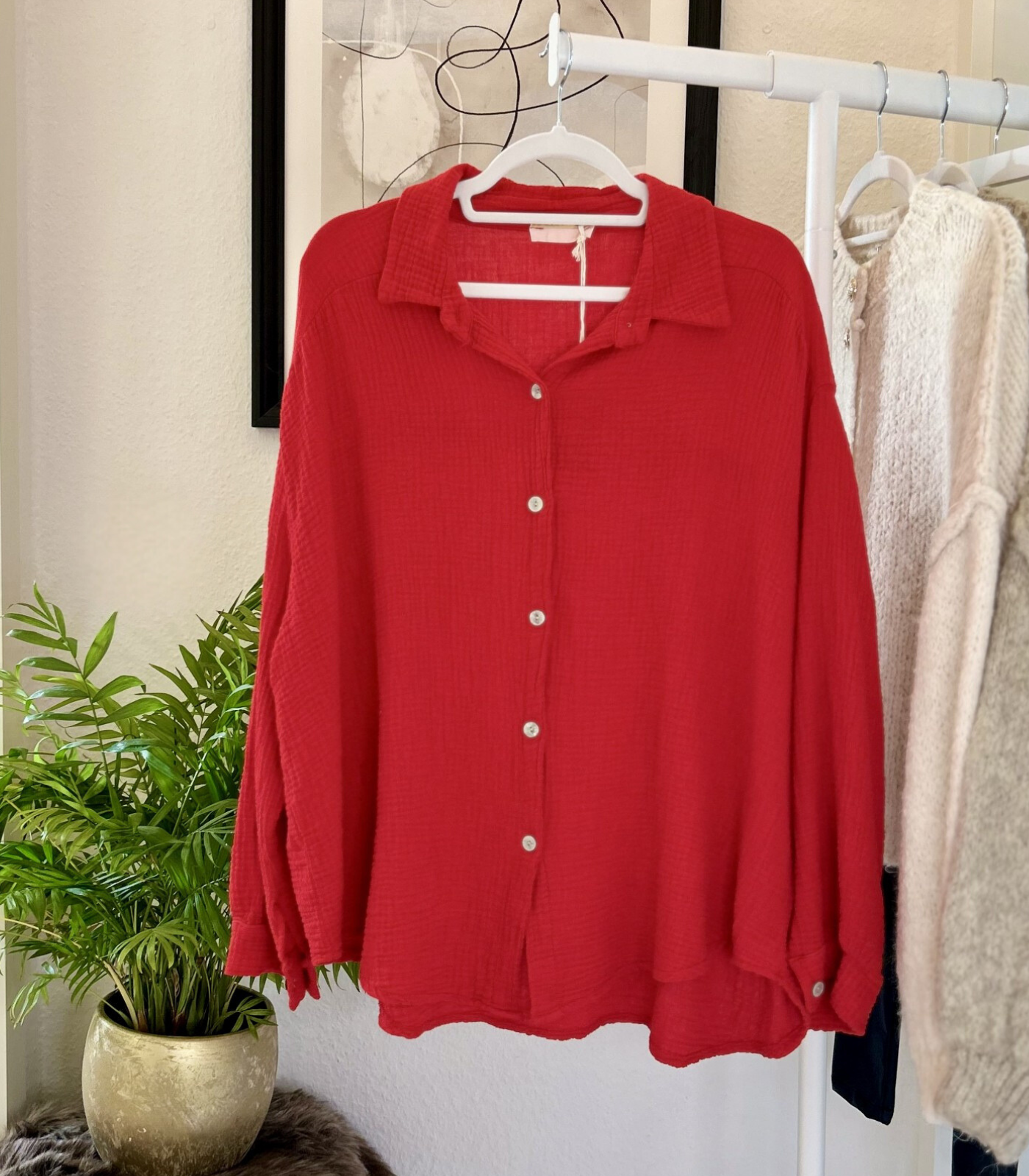 Musselin Bluse Oversize