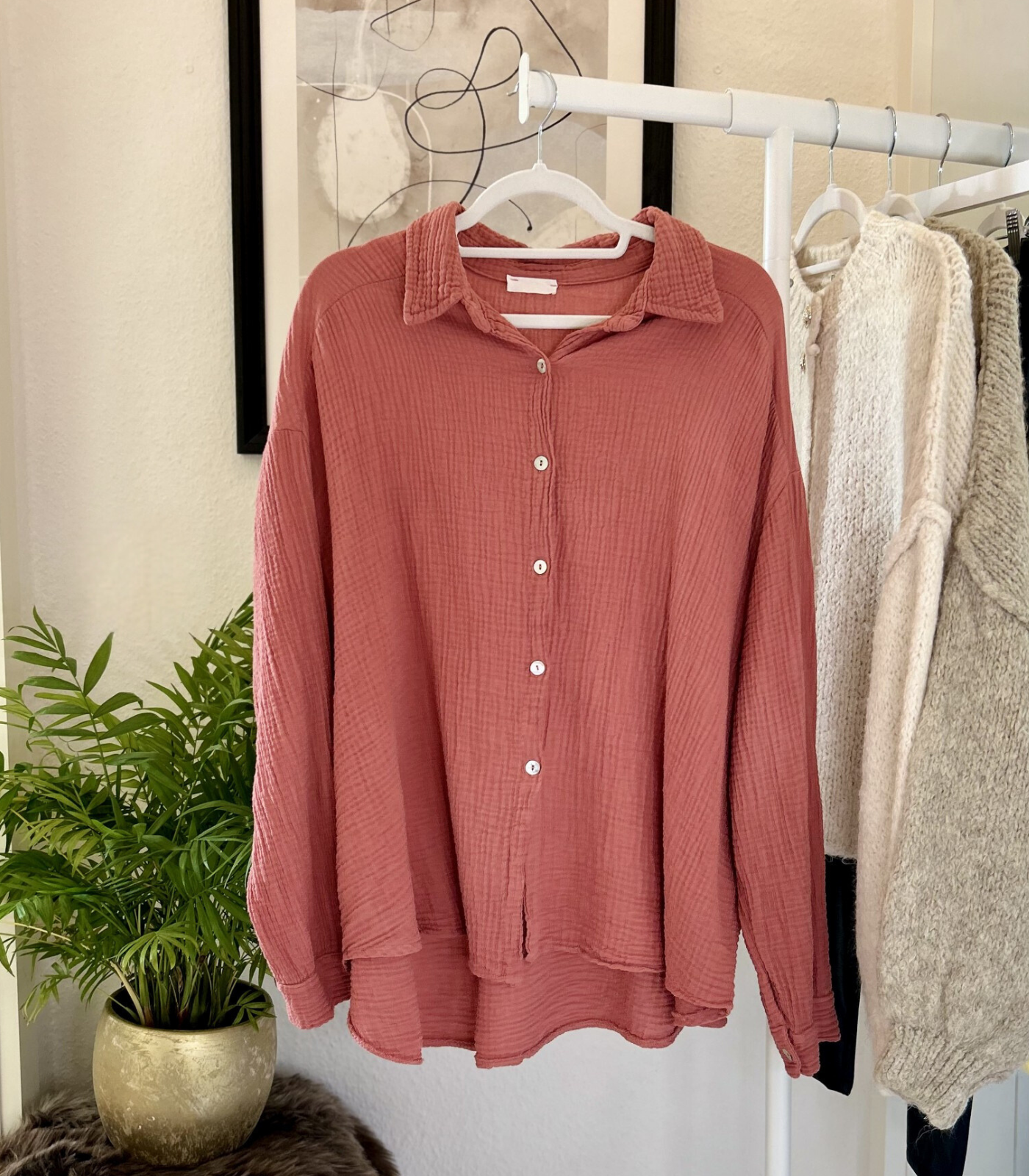 Musselin Bluse Oversize